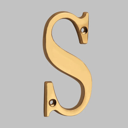 Traditional house numbers made of solid brass