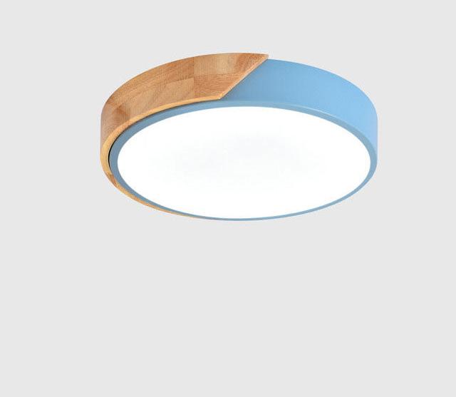 Skanto | Round Minimalist LED Ceiling Lights with Wood Decor – Modern Design, Dimmable
