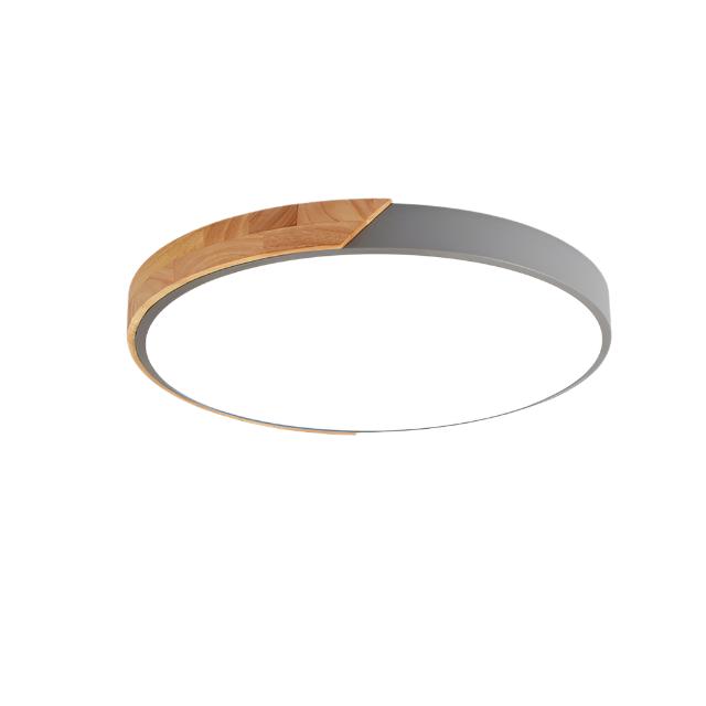 Skanto | Round Minimalist LED Ceiling Lights with Wood Decor – Modern Design, Dimmable