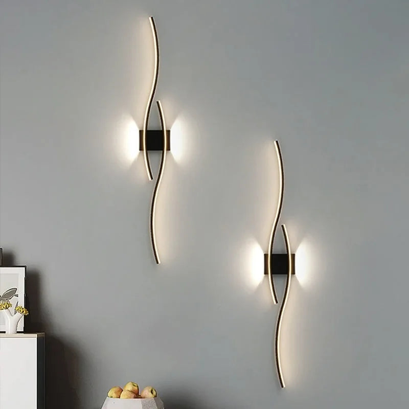 Modern LED Wall Light – Wave-shaped Design, Minimalist Style | Karnz