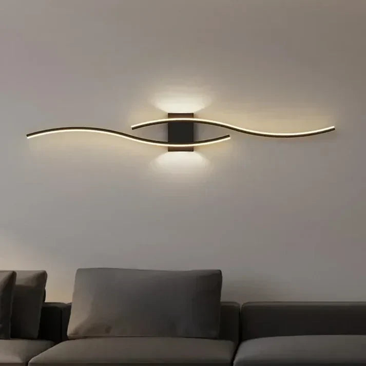 Skanto | Lumivora Wave LED Wall Lamp | Modern Wave Design | Energy-Saving & Stylish | 60x15 cm | Warm, Glare-Free Light