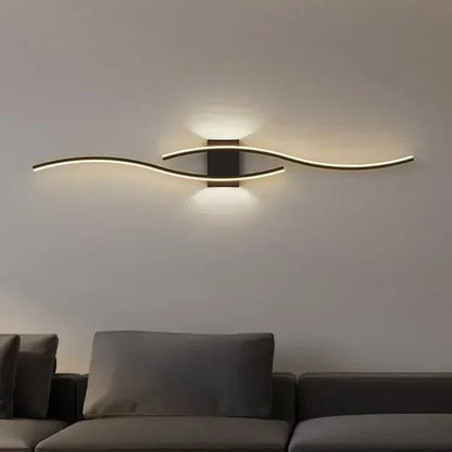 Skanto | Lumivora Wave LED Wall Lamp | Modern Wave Design | Energy-Saving & Stylish | 60x15 cm | Warm, Glare-Free Light