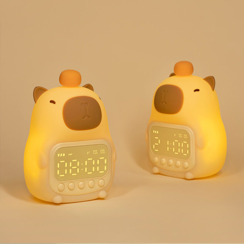 Cute Capybara LED Night Light – Kids' Alarm Clock & Night Lamp for Bedroom | Brehn