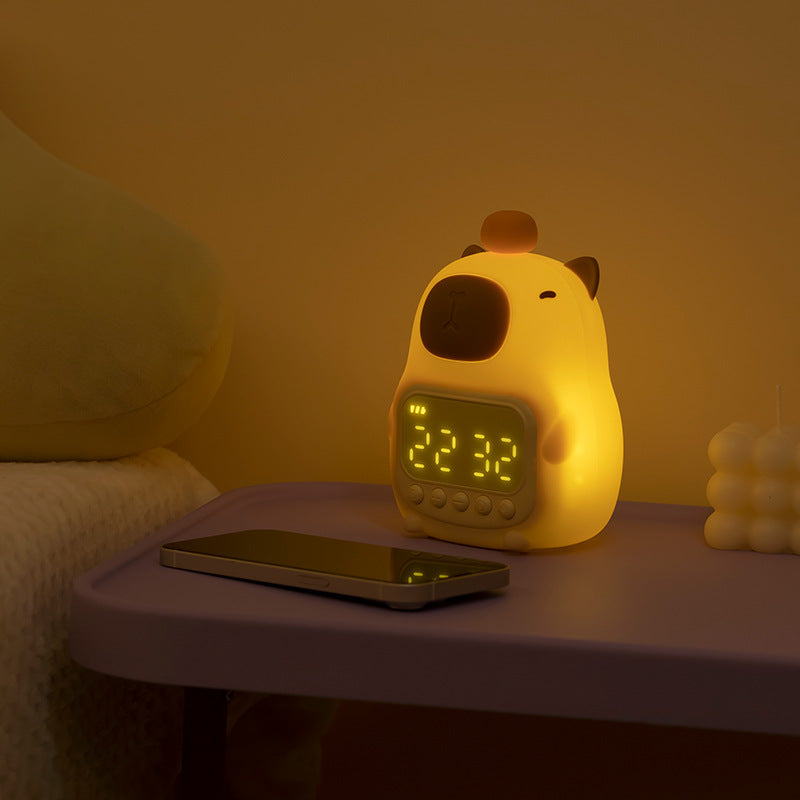 Cute Capybara Night Light LED – Kids Alarm Clock & Bedroom Night Lamp | Skanto