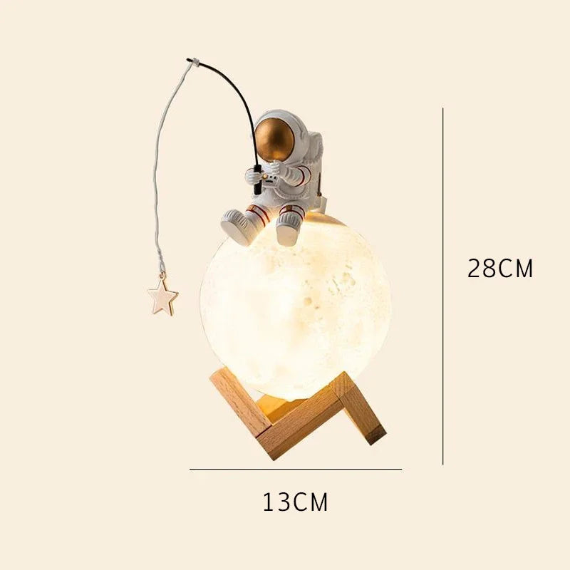 3D Astronaut Moon Lamp with LED Night Light, Dimmable Touch Control and Decoration for Kids' Room | Brehn