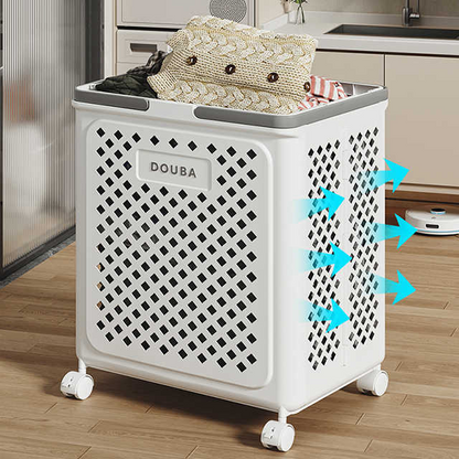 Laundry basket with wheels | Fold, roll, and organize | Bowlift