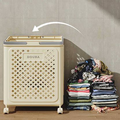 Laundry basket with wheels | Fold, roll, and organize | Bowlift