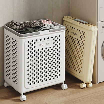 Laundry basket with wheels | Fold, roll, and organize | Bowlift
