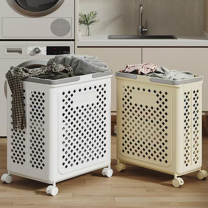Laundry basket with wheels | Fold, roll, and organize | Bowlift