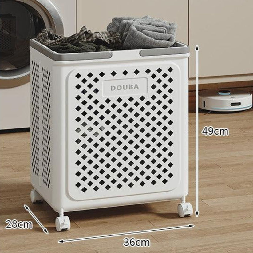 Laundry basket with wheels | Fold, roll, and organize | Bowlift