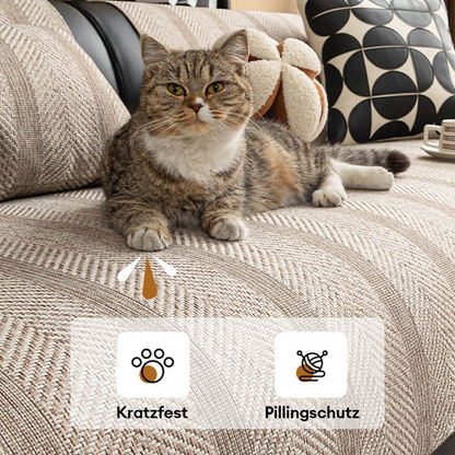 Minimalist Herringbone Sofa Cover | Breathable, Pet-Friendly Protection | Bowlift
