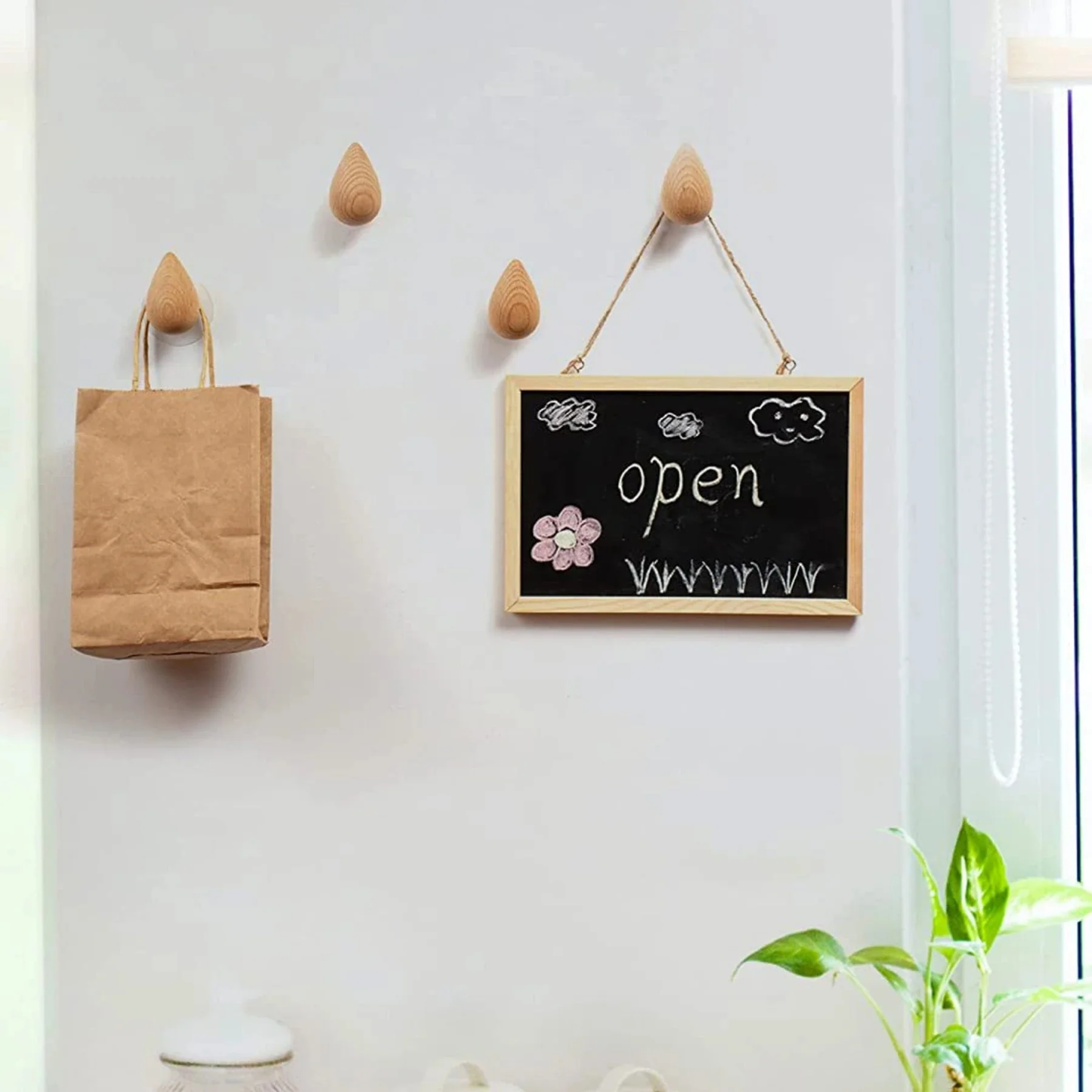 BowLift | Beech Wood Water Drop Wall Coat Holder