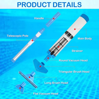 BowLift | 3 in 1 Cordless Rechargeable Pool Vacuum Cleaner