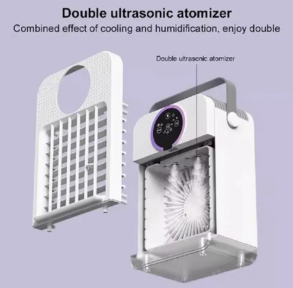 Mini portable air conditioner with touchscreen and mist cooling | Karnz
