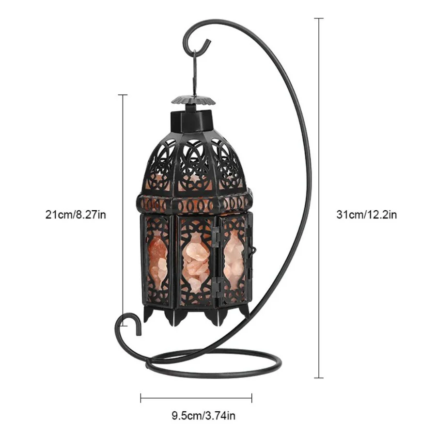 Skanto | Vintage Iron Salt Rock Table Lamp