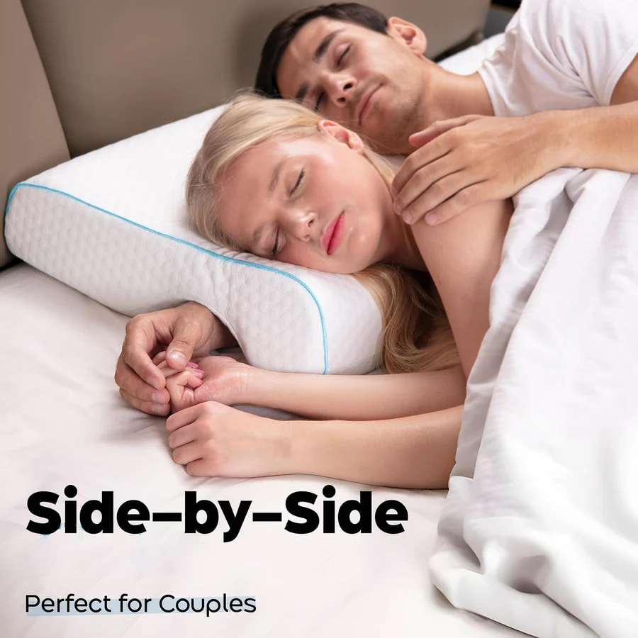 BowLift | Orthopedic Couple Pillow | Arm Tunnel Cuddle Design | Memory Foam