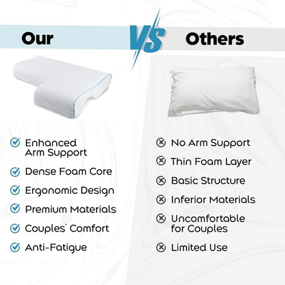 BowLift | Orthopedic Couple Pillow | Arm Tunnel Cuddle Design | Memory Foam