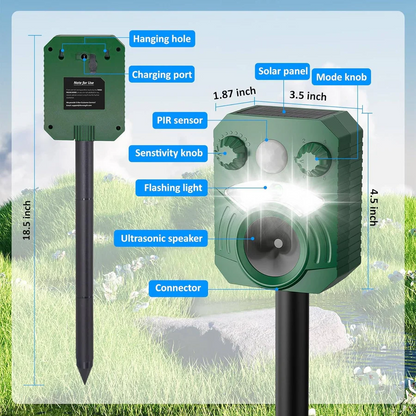 Skanto | Advanced Ultrasonic Outdoor Cat and Dog Repeller