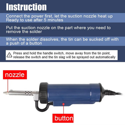 Skanto | Desoldering Machine, Tin Sucker, Automatic Electric Soldering with 3 Suction Nozzles