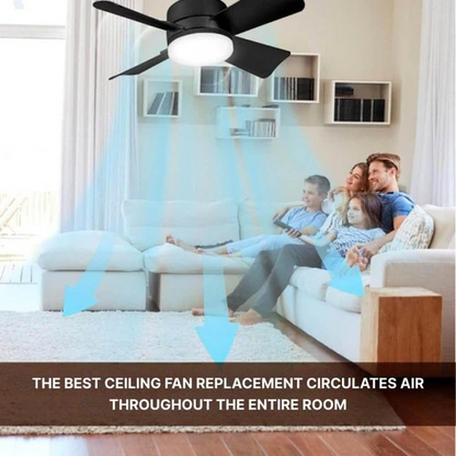 BowLift | Ceiling Light Fan with LED, E27 Socket Mount with Remote Control