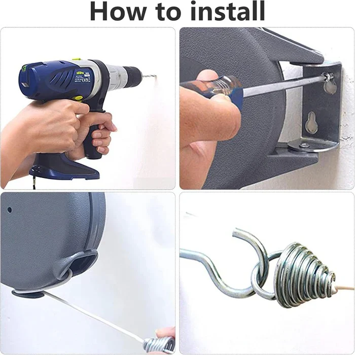 Retractable Wall-Mounted Clothesline with 472-Inch Line and Automatic Retraction