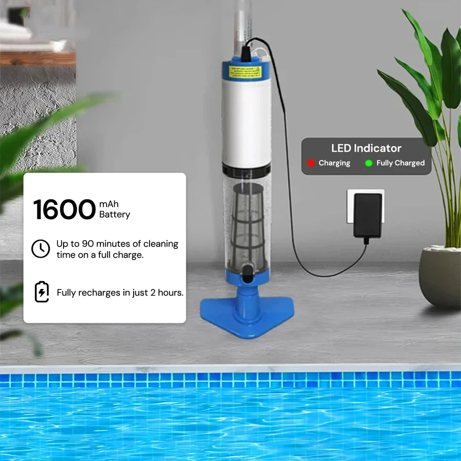 Skanto | Wireless Pool Cleaner, Rechargeable with Interchangeable Heads