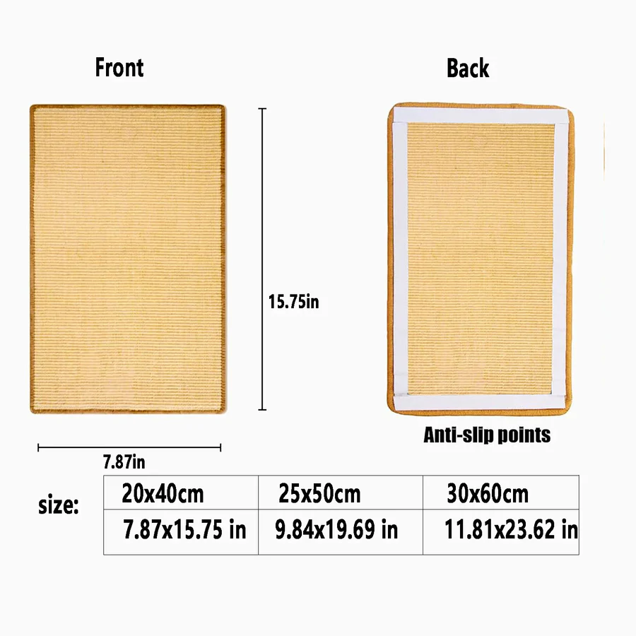 BowLift | Sisal Cat Scratcher Board Mat, Durable Scratch Pad for Cats