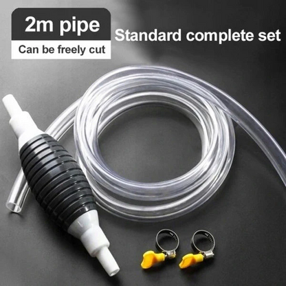 Skanto | Manual Transfer Pump, Hand-Powered Fluid Pump with Flexible Hose for Fuel, Oil, and Water