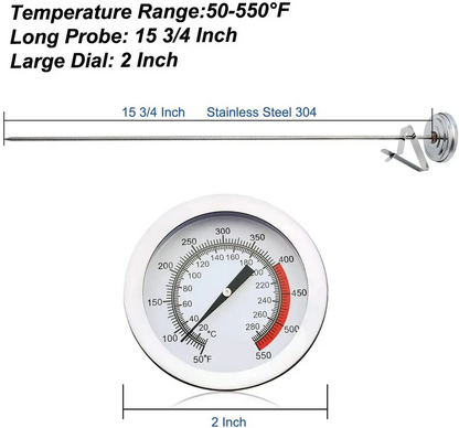 BowLift | Stainless Steel Deep Fry Thermometer with Long Probe