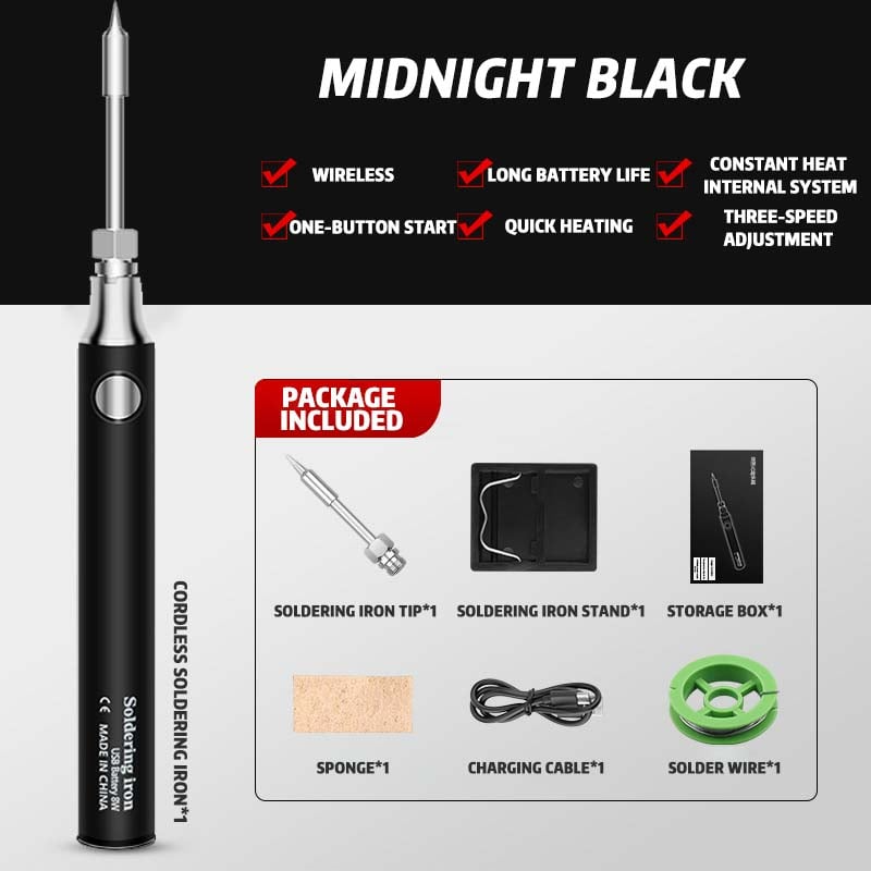 Battery-powered Portable Soldering Iron Set | Cordless & Rechargeable | Karnz