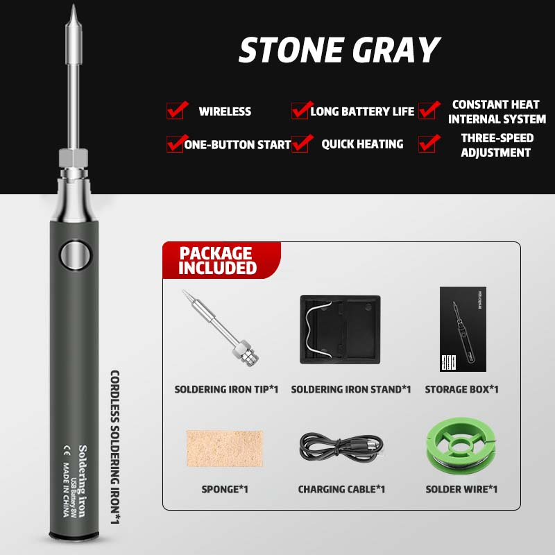Battery-powered Portable Soldering Iron Set | Cordless & Rechargeable | Karnz