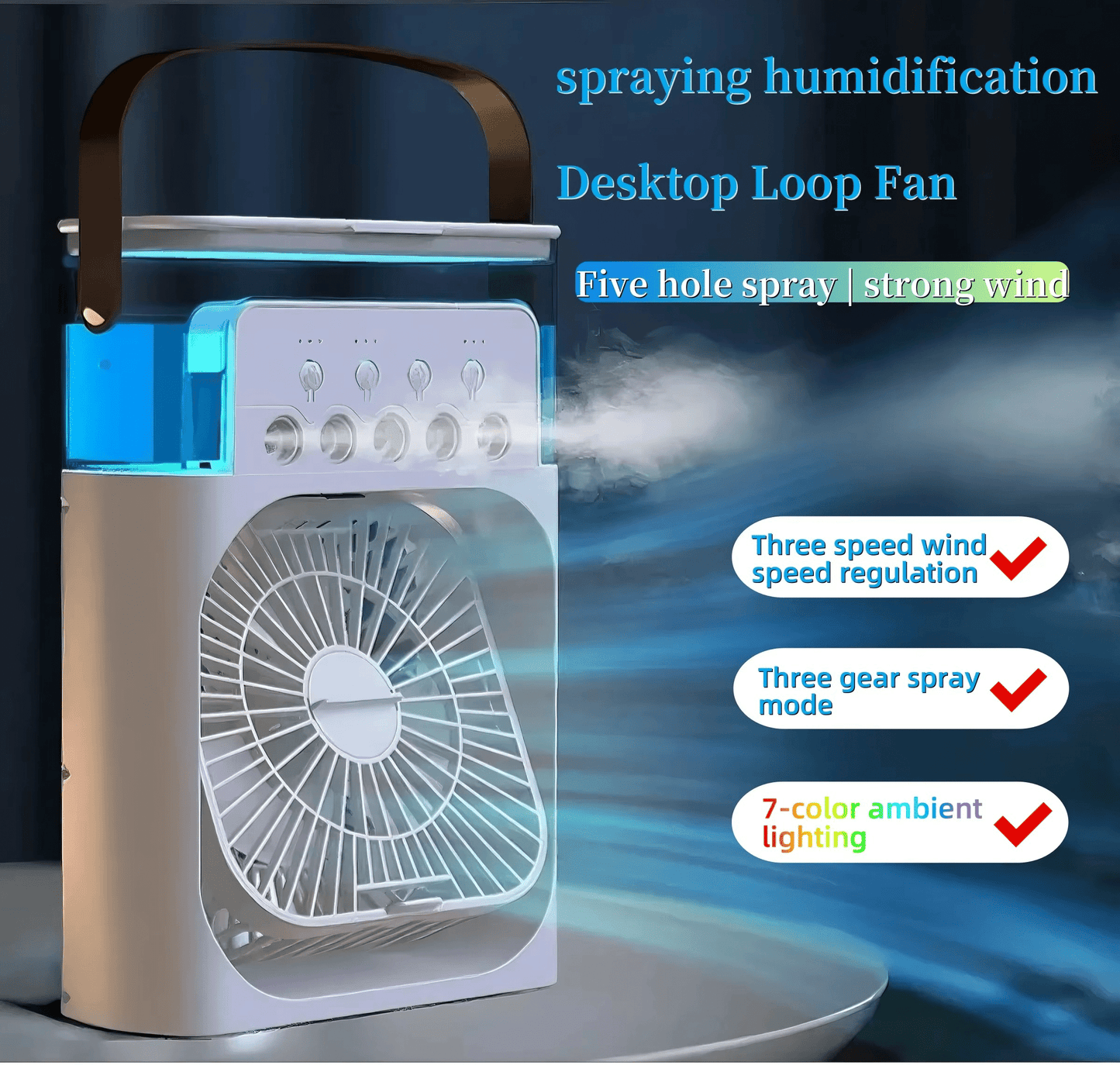 Portable Quiet 3-in-1 LED Cooling Fan | Skanto