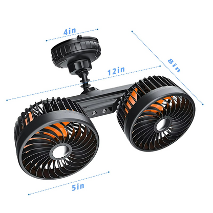 Kalsten | AeroBreeze Car Fan | Wireless fan with 4000 mAh battery and 3 fan speeds