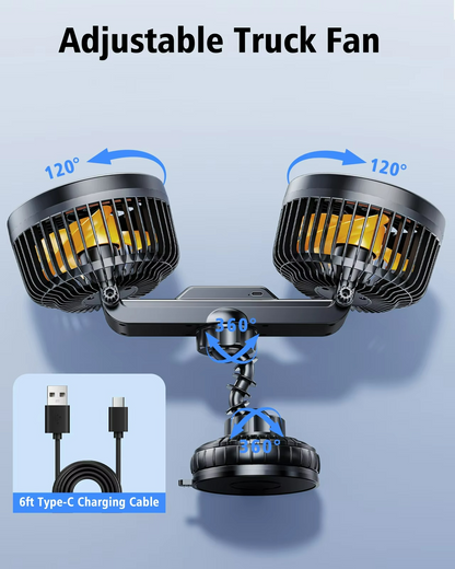 Kalsten | AeroBreeze Car Fan | Wireless fan with 4000 mAh battery and 3 fan speeds