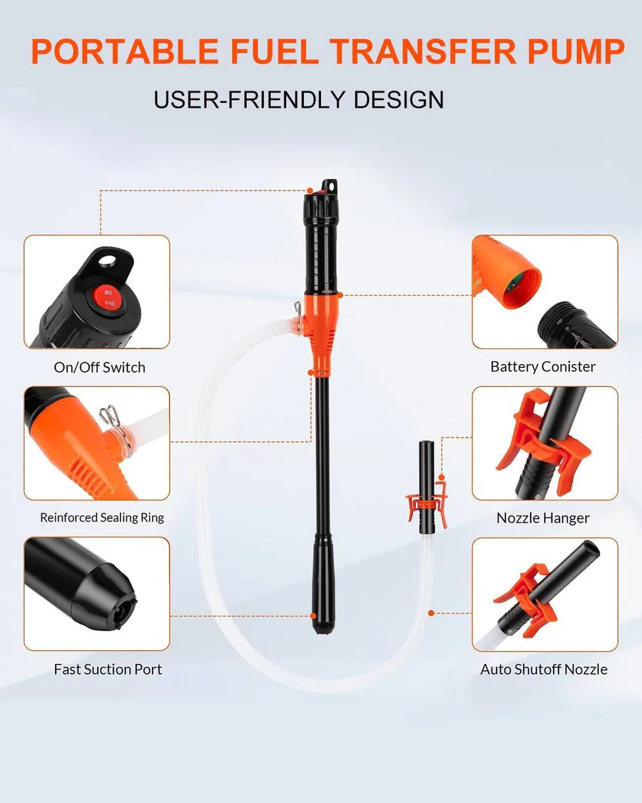 Skanto | Portable Electric Siphon Pump, Battery-Powered Fluid Transfer Tool