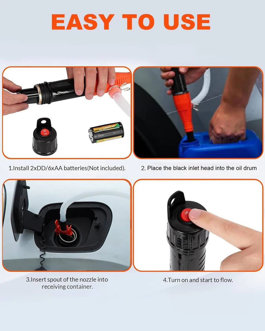Skanto | Portable Electric Siphon Pump, Battery-Powered Fluid Transfer Tool