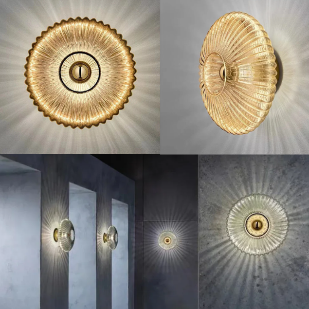 Skanto | NimbusFlux - Wall-Mounted Glass Lamp with Wavy Light