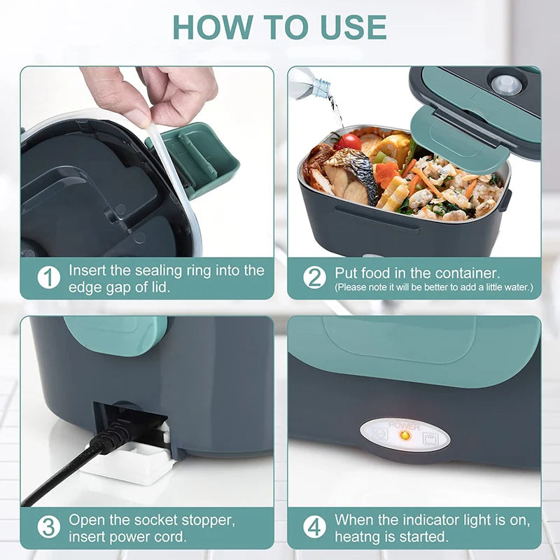 Skanto | WarmMee Electric Lunch Box – 1,5L Portable Food Warmer for Car & Home