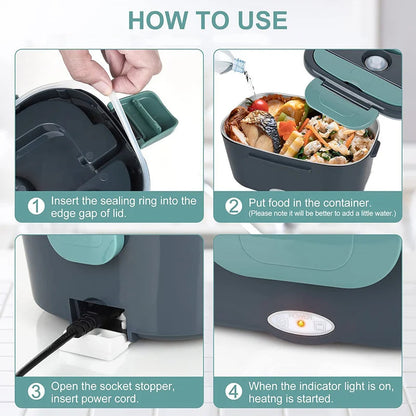 Skanto | WarmMee Electric Lunch Box – 1,5L Portable Food Warmer for Car & Home
