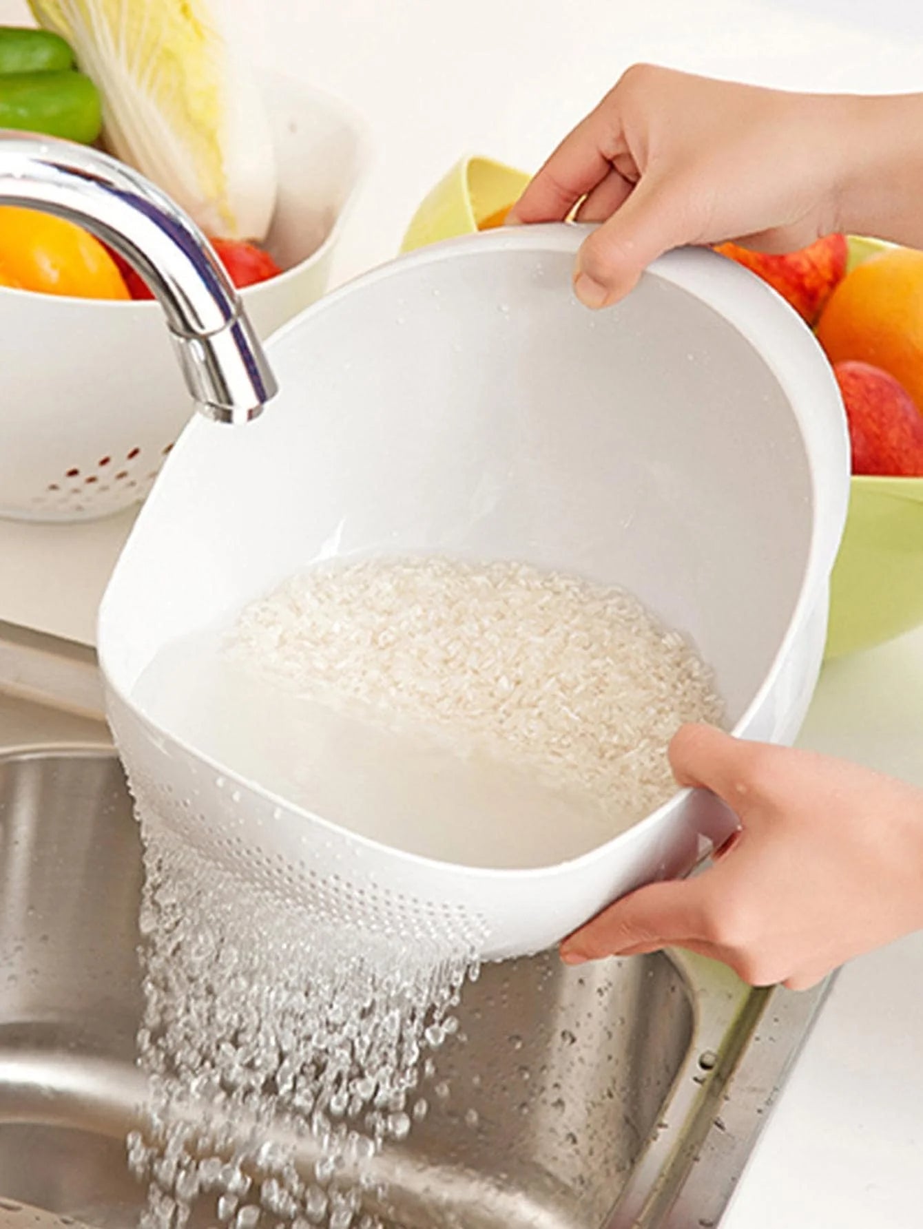 Sandsberg Silicone Sieve Rice Bowl Draining Basket