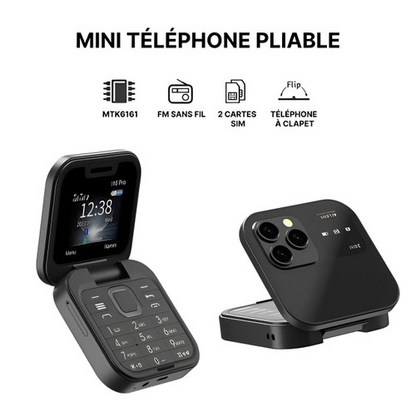 Skanto | Foldable Flip Phone Dual SIM | 1.77" Screen | 1000 mAh | Micro USB
