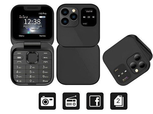 Skanto | Foldable Flip Phone Dual SIM | 1.77" Screen | 1000 mAh | Micro USB