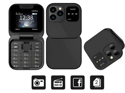 Skanto | Foldable Flip Phone Dual SIM | 1.77" Screen | 1000 mAh | Micro USB