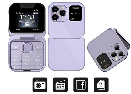 Skanto | Foldable Flip Phone Dual SIM | 1.77" Screen | 1000 mAh | Micro USB