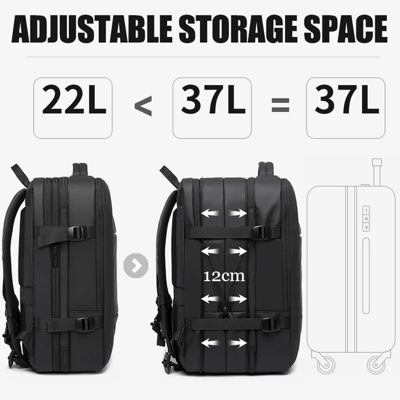 BowLift | Waterproof Expandable Travel Backpack – Large Capacity & Anti-Theft Protection
