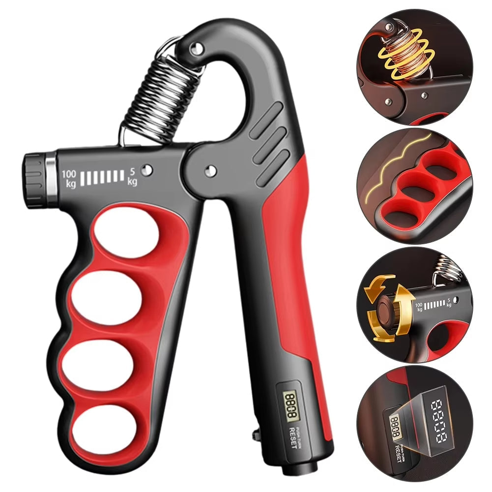 BowLift | Adjustable Hand Grip Strengthener | 5–100KG Resistance | Rep Counter | Non-Slip Handles