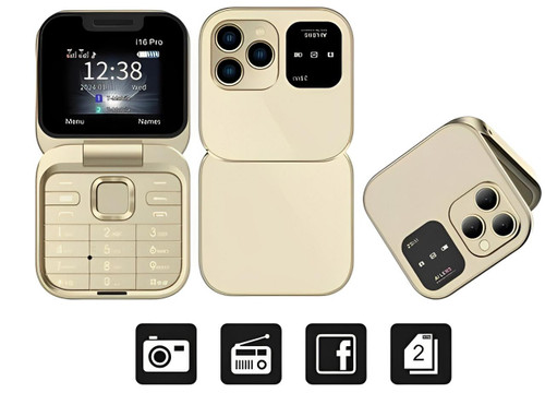 Skanto | Foldable Flip Phone Dual SIM | 1.77" Screen | 1000 mAh | Micro USB