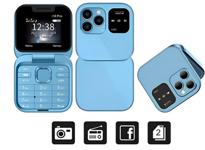 Foldable Dual SIM Flip Phone (1.77", 1000mAh)