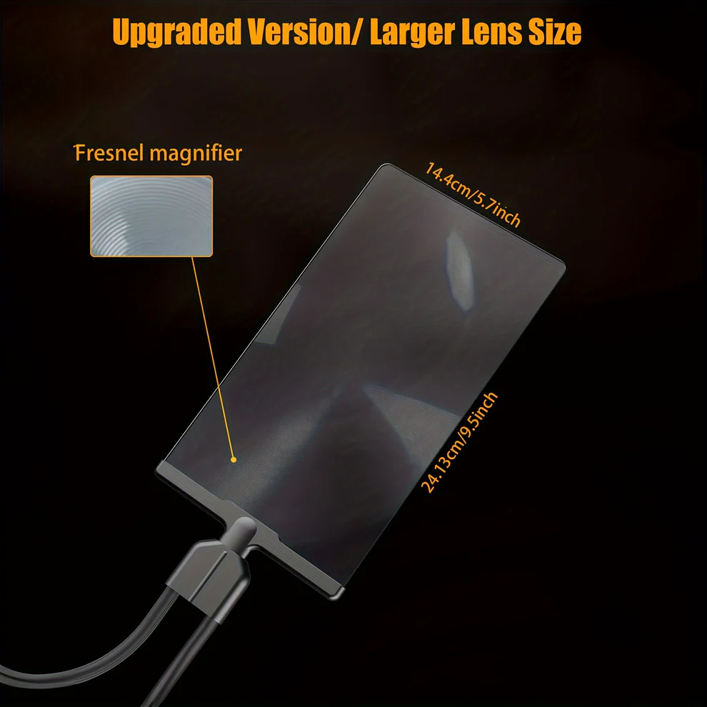 Hands-free magnifying glass with flexible neck for comfortable reading