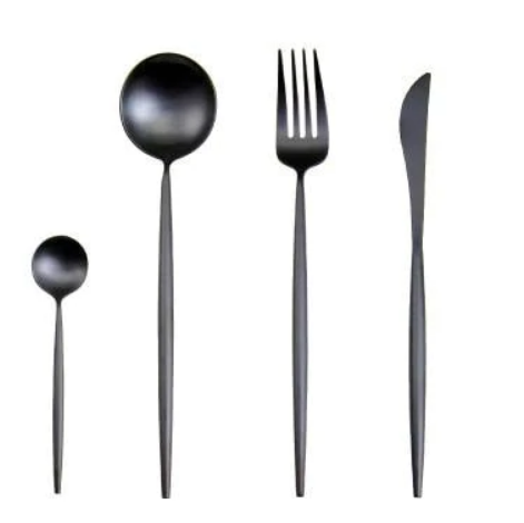LUXURIOUS STAINLESS STEEL 24-PIECE GOLD-SILVER CUTLERY SET